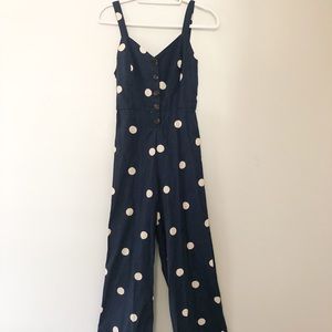 Polka Dot Open Back Jumpsuit